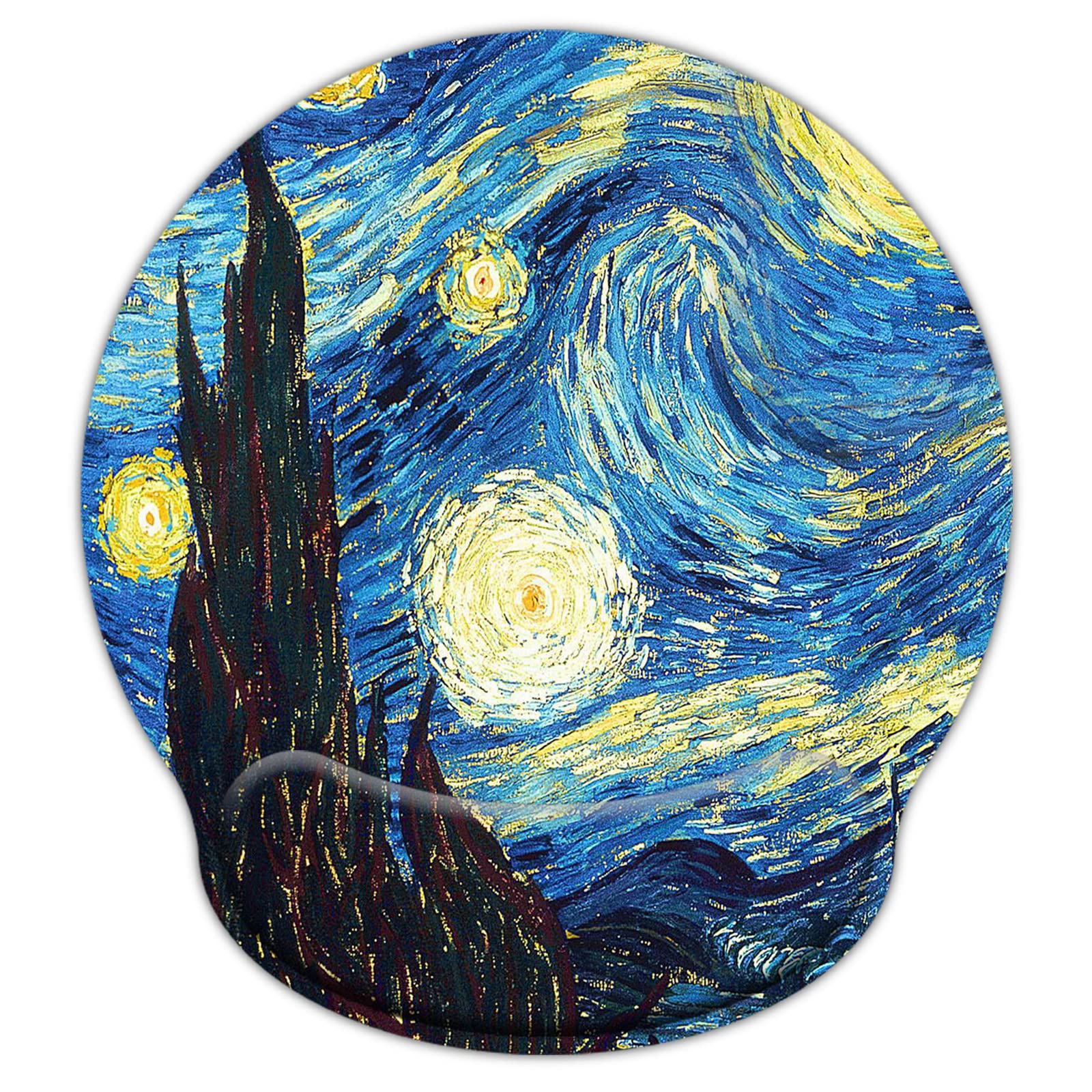eyscar Mouse Pads for Computers Van Gogh Ergonomic Memory Foam Nonslip Wrist Support-Lightweight Rest Mousepad for Office,Gaming,Computer, Laptop & Mac,Pain Relief,at Home Or Work