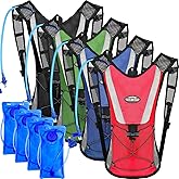 4 Pcs Hydration Backpack Pack with 2L Water Bladder, Hydration Pack with Hydration Bladder Hiking Running Cycling Biking Water Backpack Bag for Men and Women