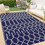 Smiry Outdoor Rug 8x10 ft, Waterproof Reversible