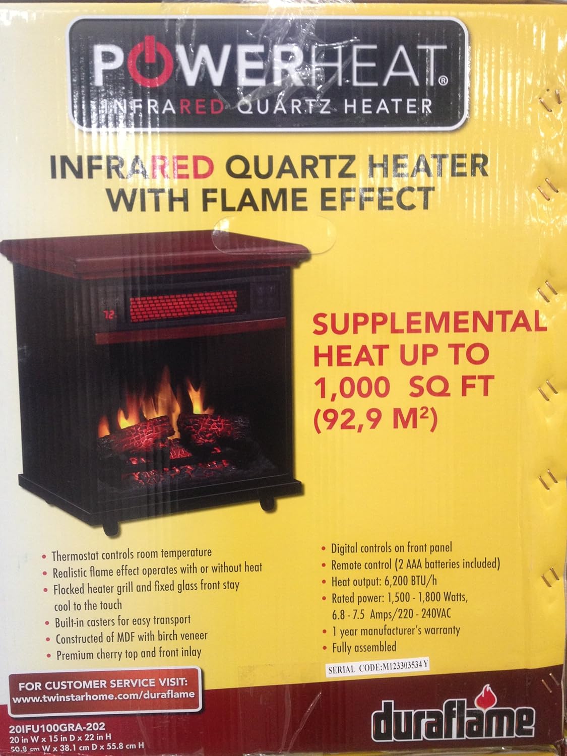 Powerheat Infrared Quartz Heater with Flame Effect Amazon.co.uk