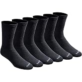 Dickies Men's Dri-Tech Essential Moisture Control Crew Socks, Available in M-XXL (6, 12 Pairs)