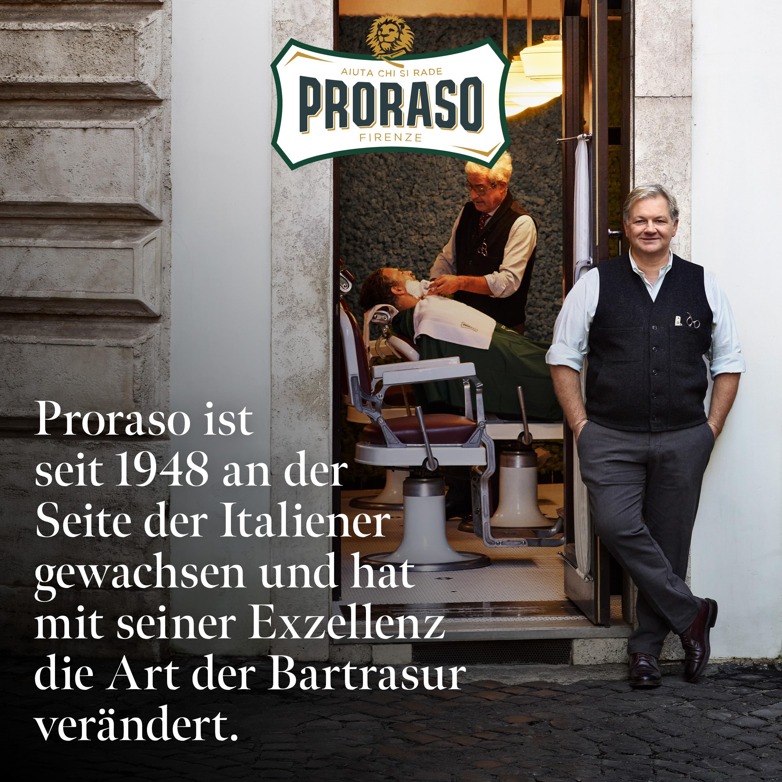 Proraso Shaving Soap inklusive Seifenschale, 150 ml, erfrischende und belebende Rasierseife für Herren mit Eukalyptusöl und Menthol, Made in Italy, Grün 5