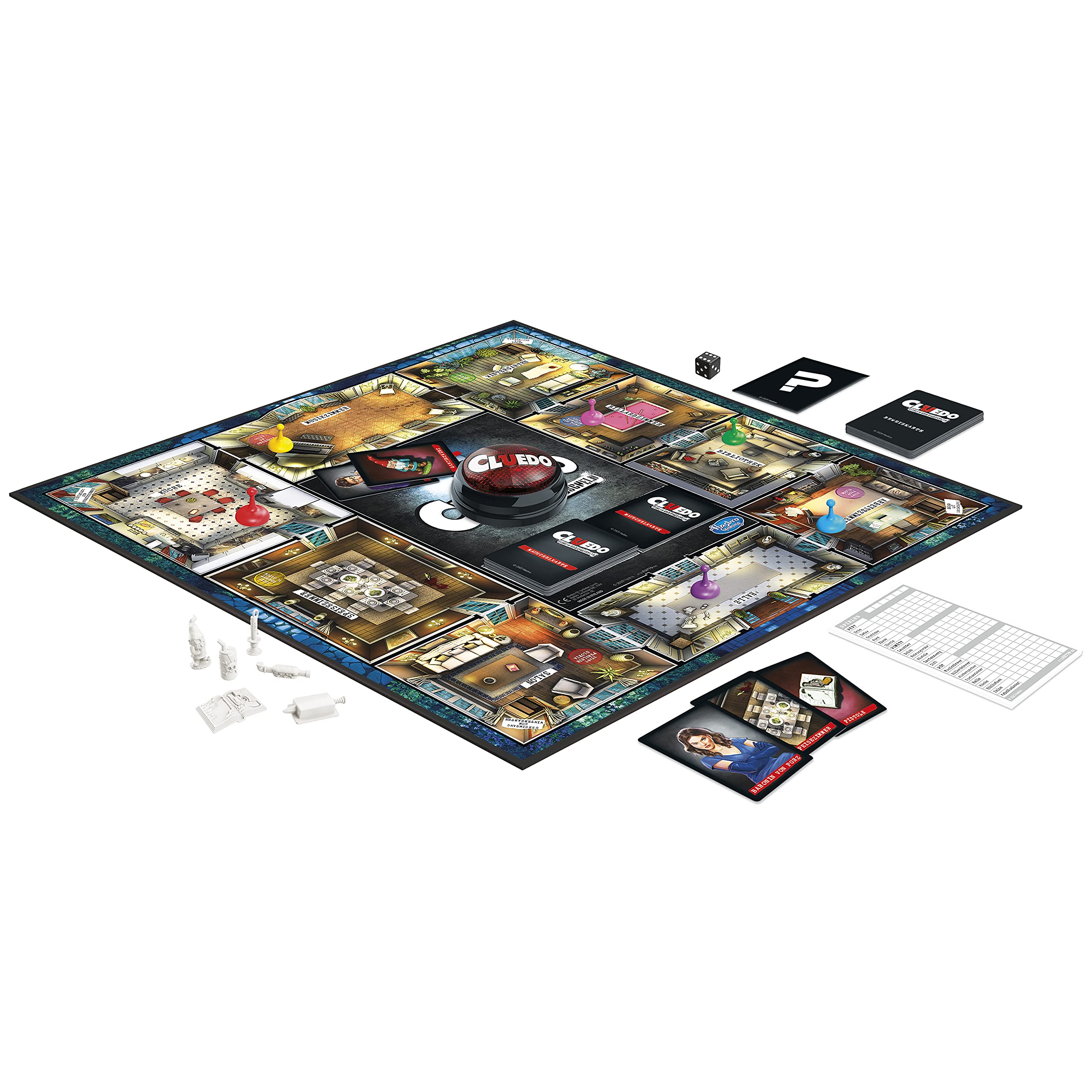 Hasbro Cluedo Board Game - Detective Game for Children Aged 8 and Up - With Liel Button to find out dishonest players E9779398