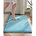 Disolla Bathroom Rug 20x32 Non Slip Fluffy Teal Bath Mat for Bathroom Floor Washable Plush Luxury Bath Rug for Tub Soft Shaggy Absorbent Shower Sink Mat
