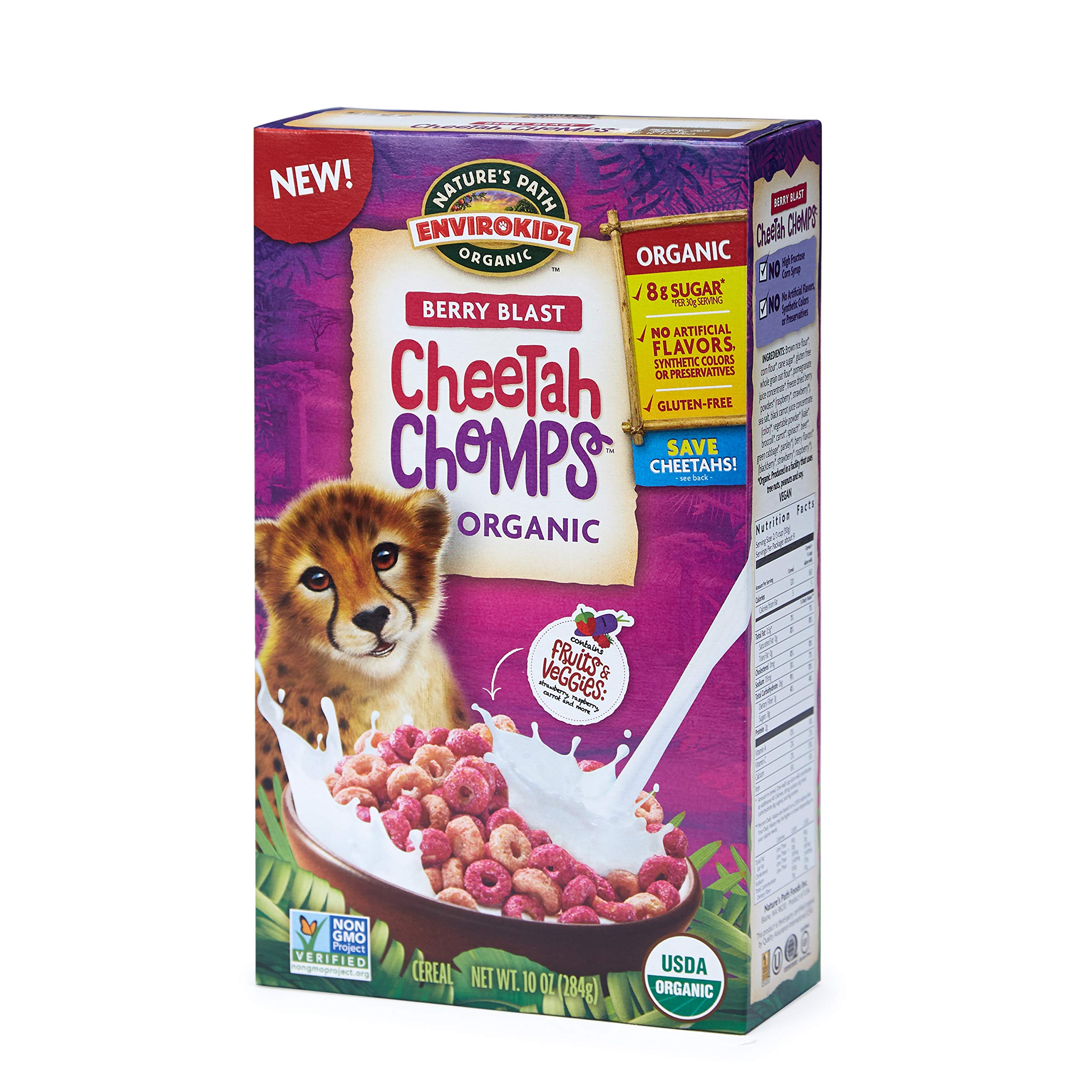 Cheetah Chomps Berry Blast  Cereal, 10 Oz Box, Gluten Free