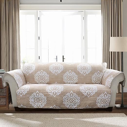 Amazon Com Lush Decor Taupe Sophie Furniture Protector Bold