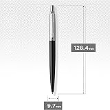 Parker Jotter Ballpoint Pen Bond Street Black Chrome Trim Medium Blue Ink Gift view 7
