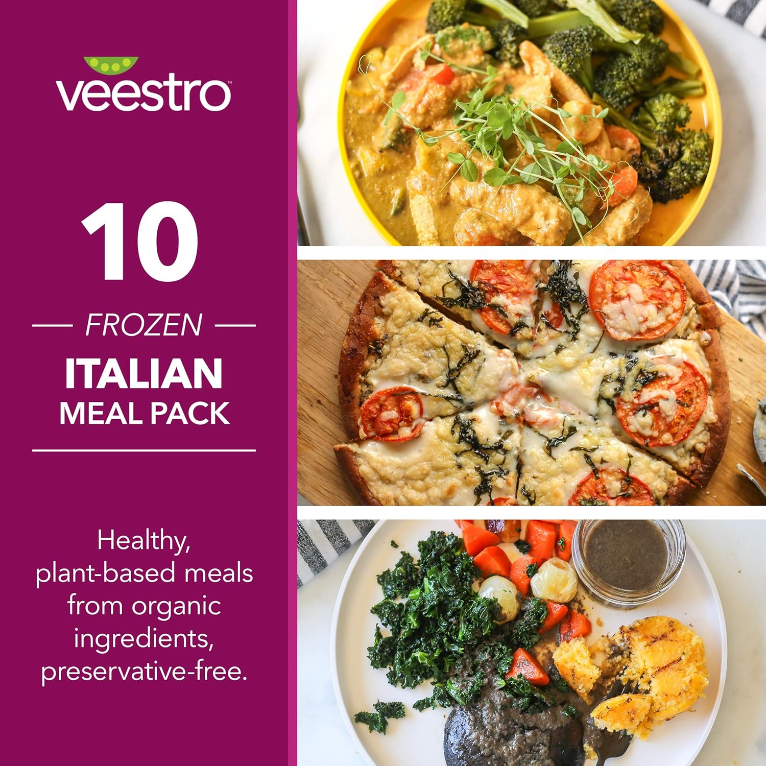 Veestro Italian Prepared Meals Ready To Eat Organic Plant Based Preservative Free Dairy Free Microwaveable 10 Pack #veestro #weight #loss #review