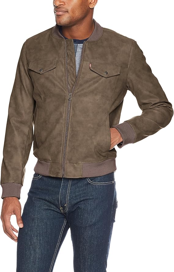 Levi's Men's Faux Suede Lightweight Trucker Bomber Jacket Amazon.co.uk