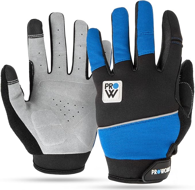 ProWorks Premium Breathable Cycling Unisex Gloves Black/Blue Small