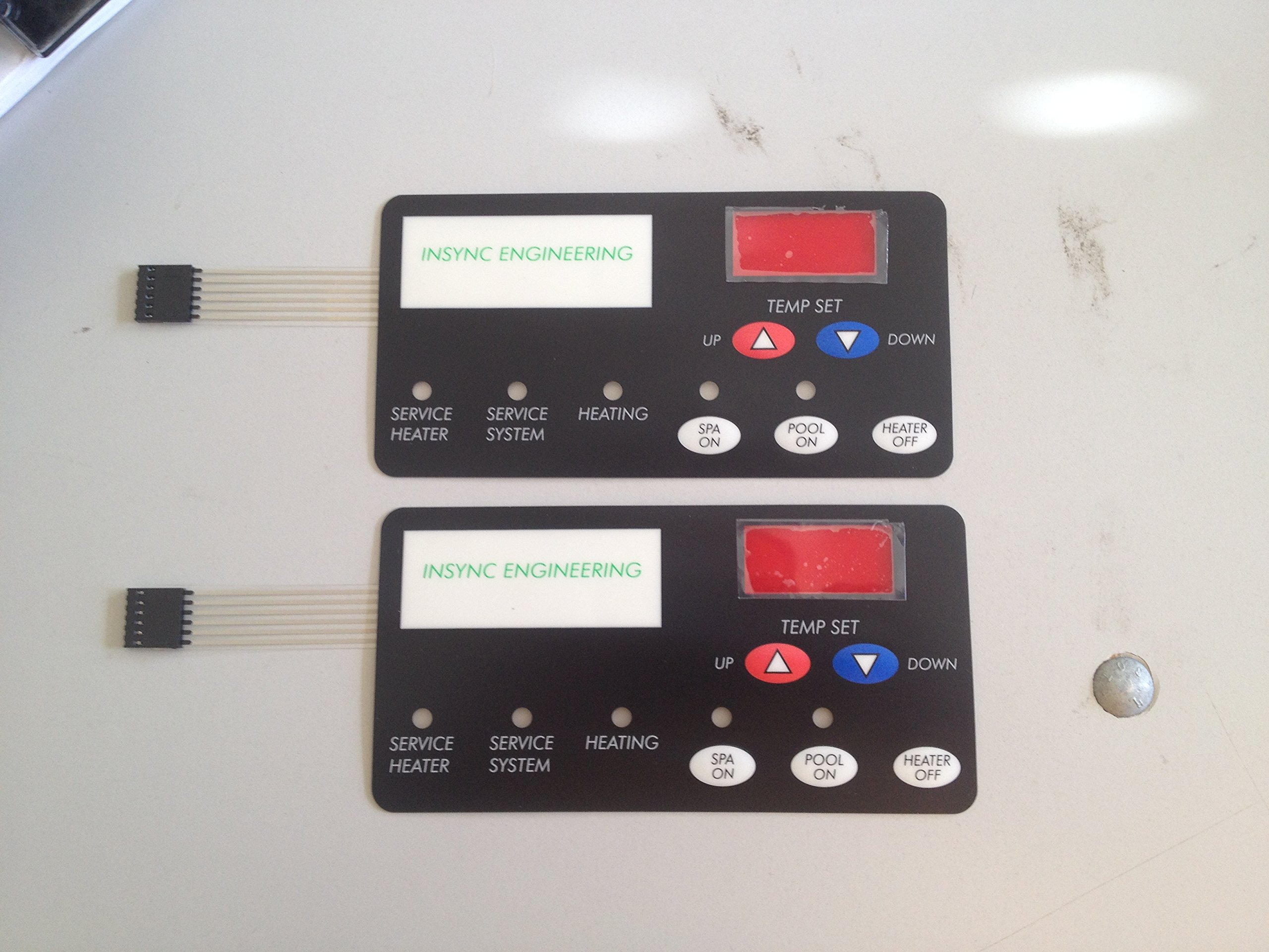 Qty 2 New! MFG'D by INSYNC ENG, Compatible with Pentair Membrane pad Master Temp MAX-E-Therm 472610Z & Sta-Rite 42002-0029Z Pool Heater Panel Keypad Switch Membrane pad