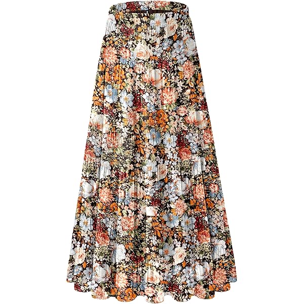 Amazon.com: MJBGSHOW Womens Chiffon Long Skirt Elastic High Waist