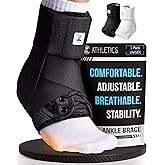 Zenith Ankle Brace, Lace Up Adjustable Support – for Running, Basketball, Injury Recovery, Sprain! Ankle Wrap for Men, Women 