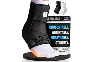 Z ATHLETICS Ankle Brace for Women & Men - Lace Up Adjustable Support with Side Stabilizers for Sprained Ankle, Achilles Tendonitis Relief | Basketball, Volleyball, Running & Sports Recovery