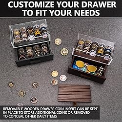 Wooden Display Case with Clear Cover - Medium Coin