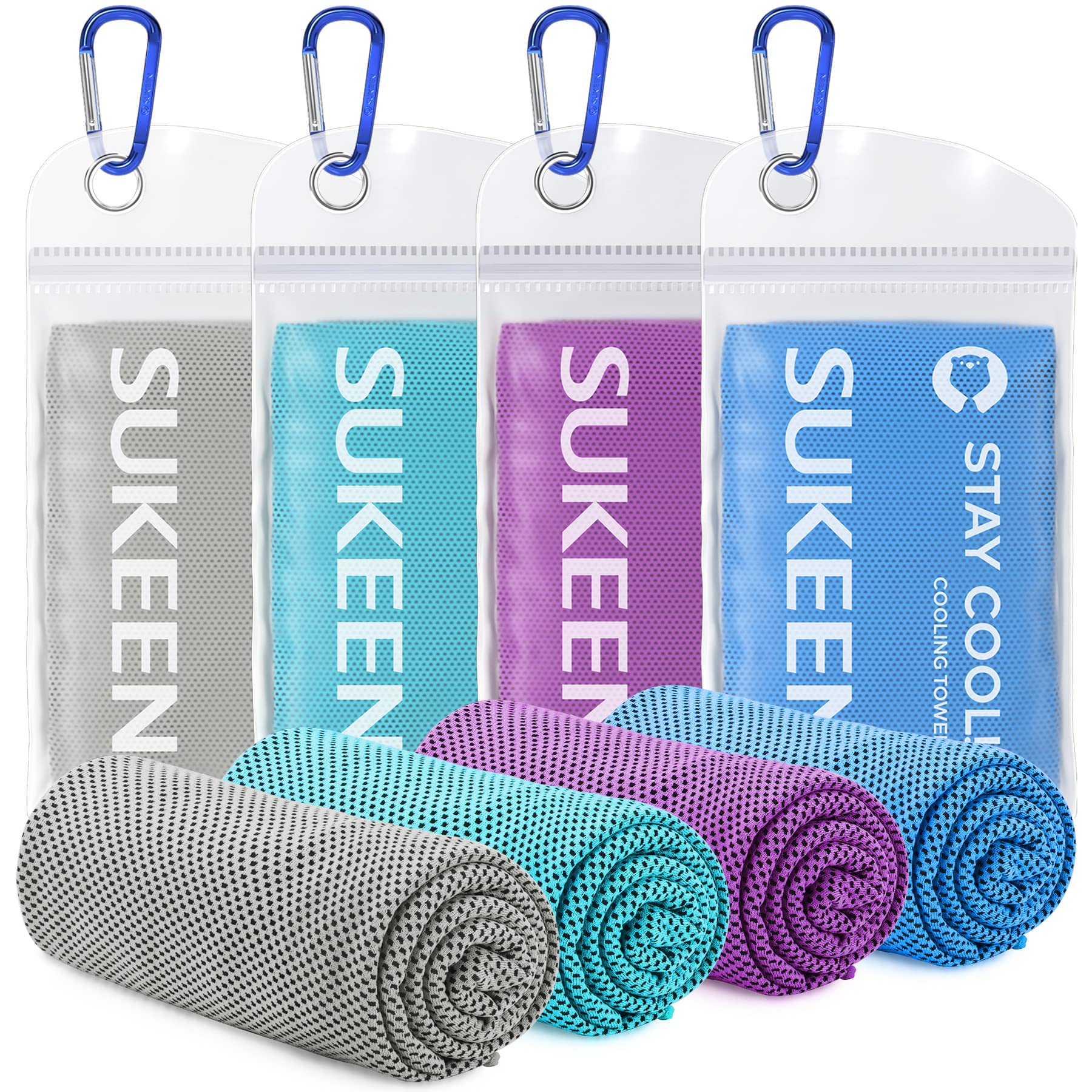 Sukeen Cooling Towel (40"x12"), Quick Dry Fitness Ice Towel for Gym, Golf, Yoga, Outdoor Work, Sports, Travel, Camping, Instant Cool for Neck and Face