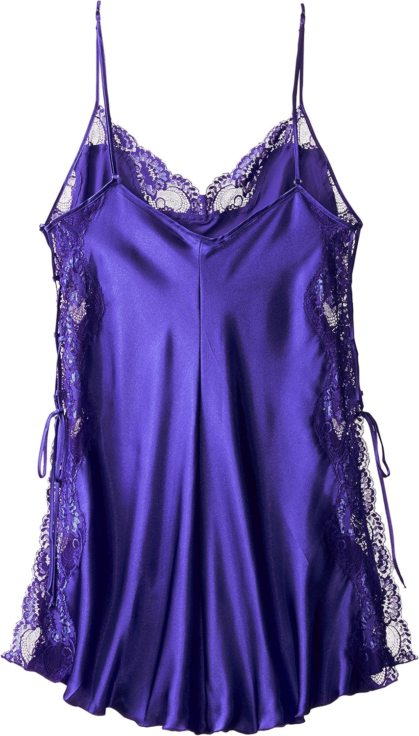 Shirley of Hollywood Women's Plus Charmeuse and Lace Chemise: Clothing