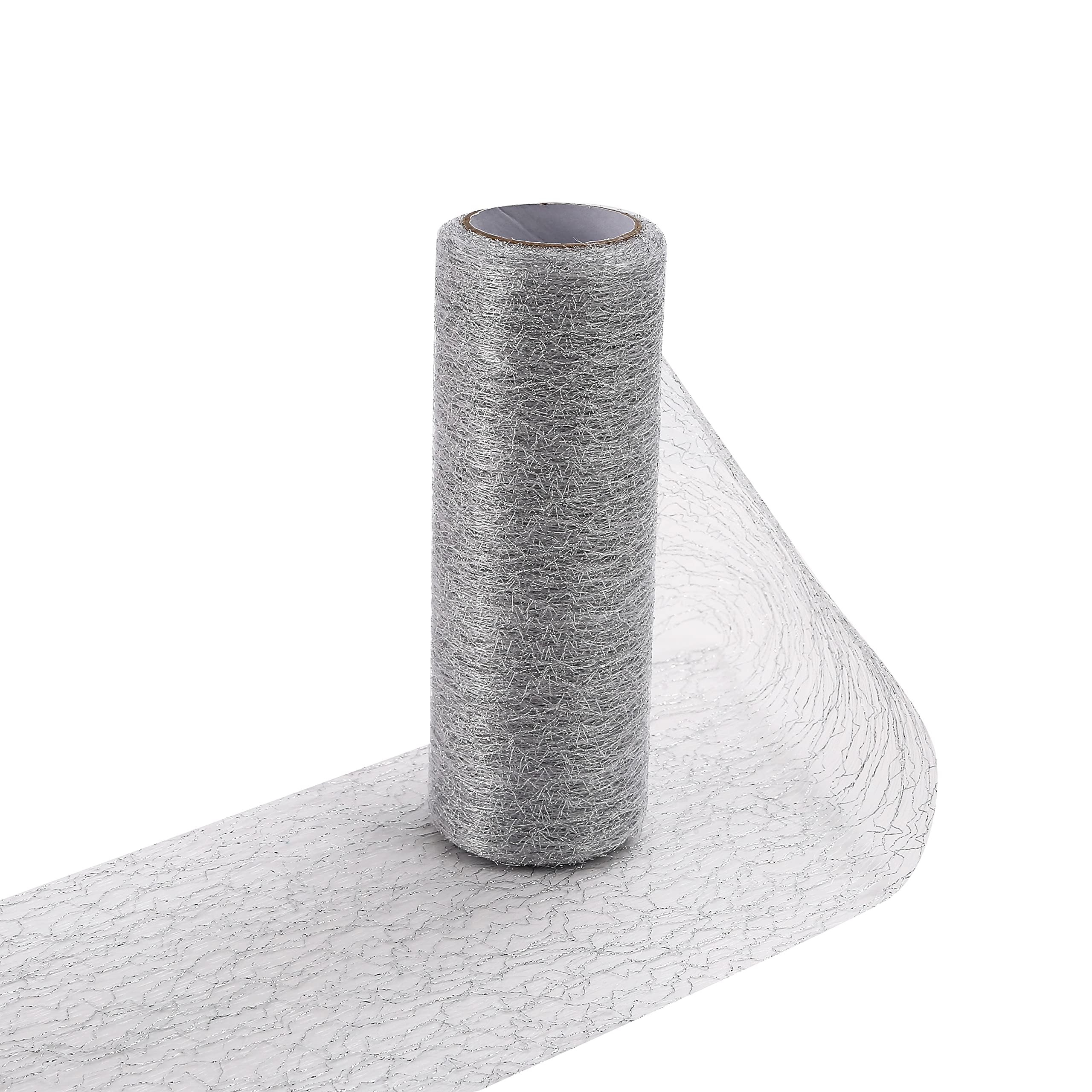 ARVOV Floral Pattern Fleece Table Runner, Silver 15 x 900 cm (Waterproof, Tear-Resistant, Reusable)