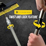 TDBS Heavy Duty Garden Broom 16" Stiff Bristles Stainless Handle view 7