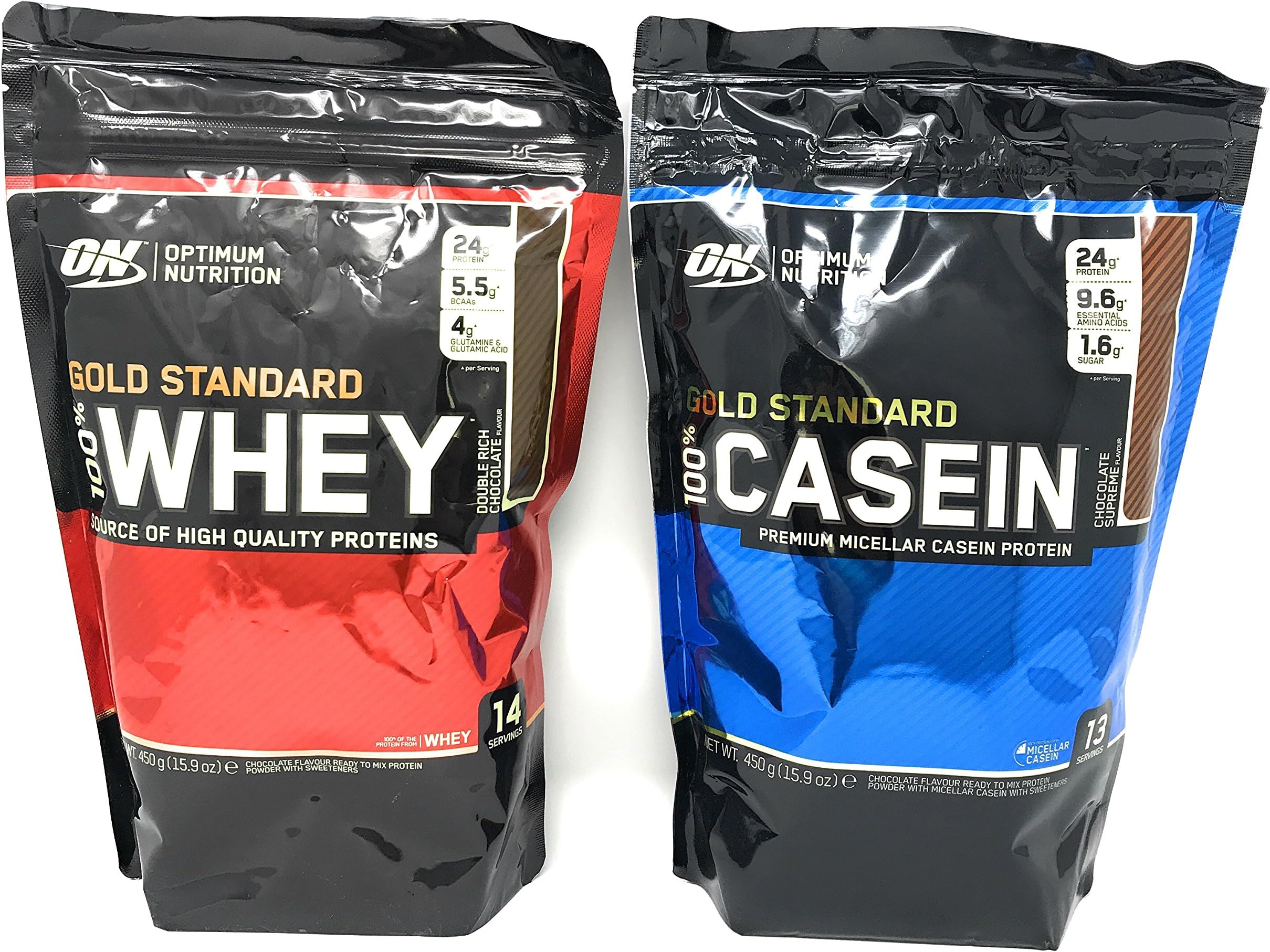 Protein Box Optimum Nutrition Gold Standard 100% Whey + Casein Bundle (Strawberry Whey + Vanilla Casein, 908g)