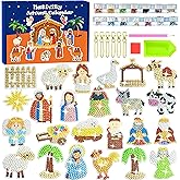 Nativity Sence Diamond Painting Advent Calendar 2025,24pcs Nativity Diamond Art Keychains,Christmas Countdown Calendar DIY Crafts,Christian Religious Gifts