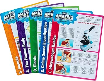 Amazon Com Omano Microscope Experiments And Science Activities For Kids The Amazing Microscope Adventures 5 Card Pack Book Alternative Home Classroom Diy Scientific Learning Office Products