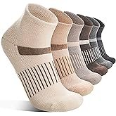 6 Pairs Merino Wool Ankle Running Hiking Socks Compression Support Breathable Thick Cushion No Show Socks for Women Men