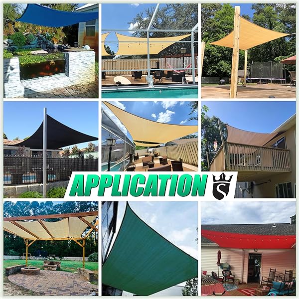 ROYAL SHADE 12′ X 20′ SAND BEIGE RECTANGLE SUN SHADE SAIL RS-SLR, UPF50+ 95% UV BLOCKAGE, 200GSM COMMERCIAL STANDARD HEAVY DUTY, WATER & AIR PERMEABLE CANOPY FABRIC FOR PATIO (WE MAKE CUSTOM SIZES)