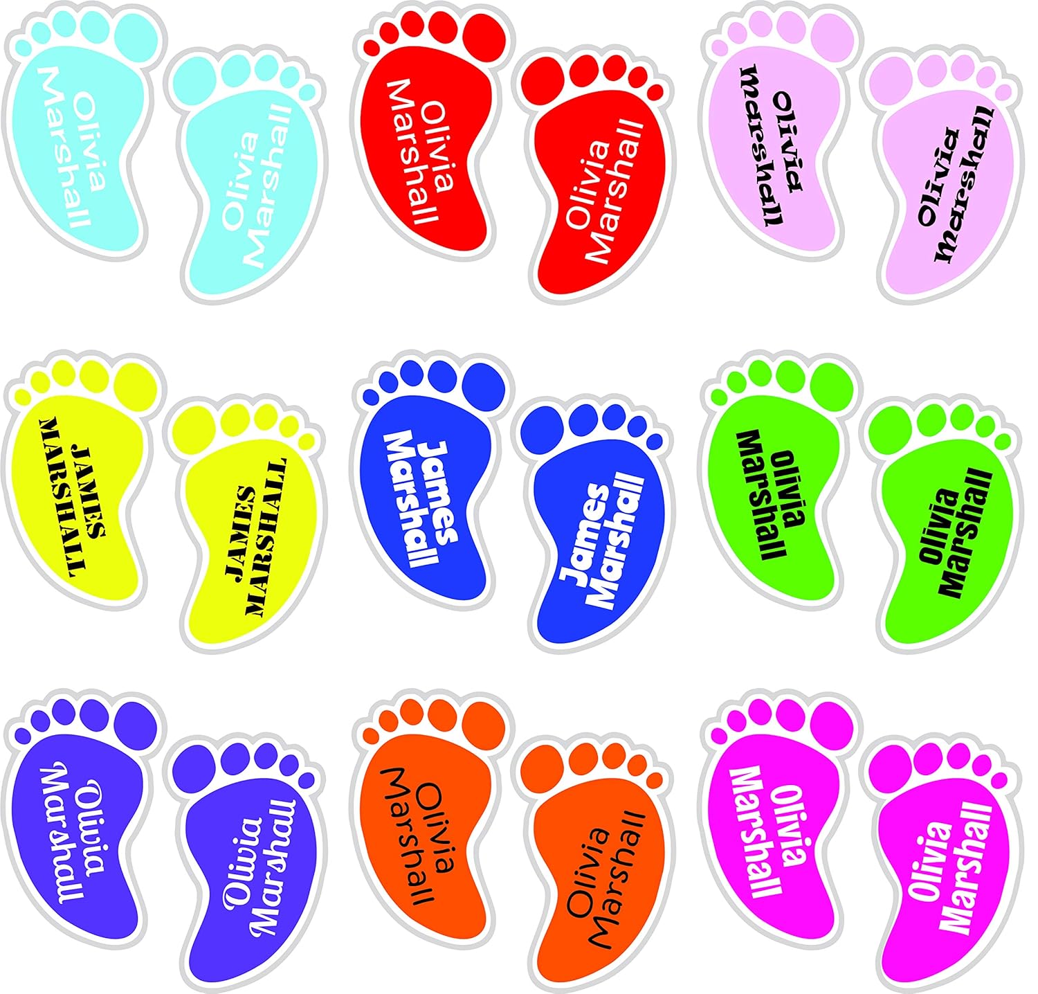 Shoe Labels Stick on Feet Shaped (24 Labels) Amazon.co.uk Office