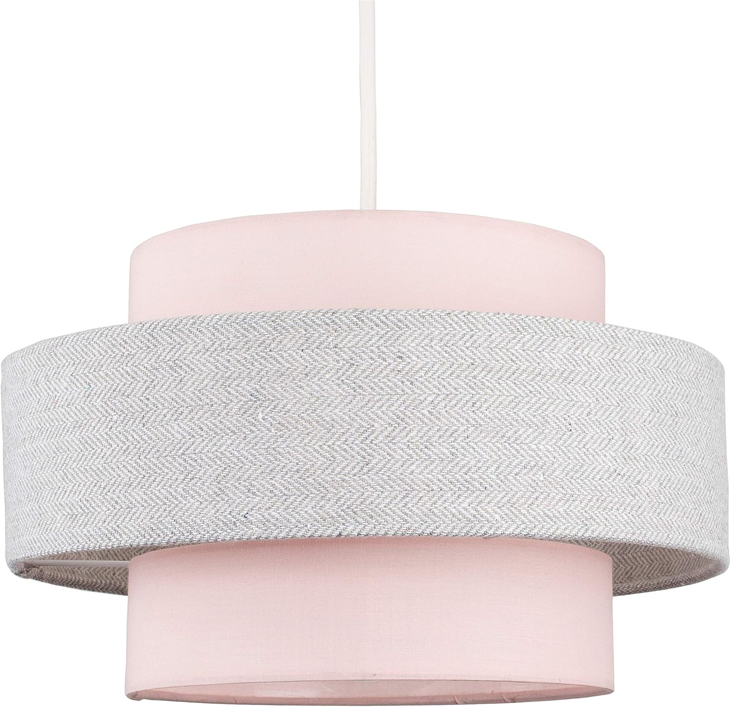 Modern Cylinder Ceiling Pendant Light Shade in a Pink & Grey