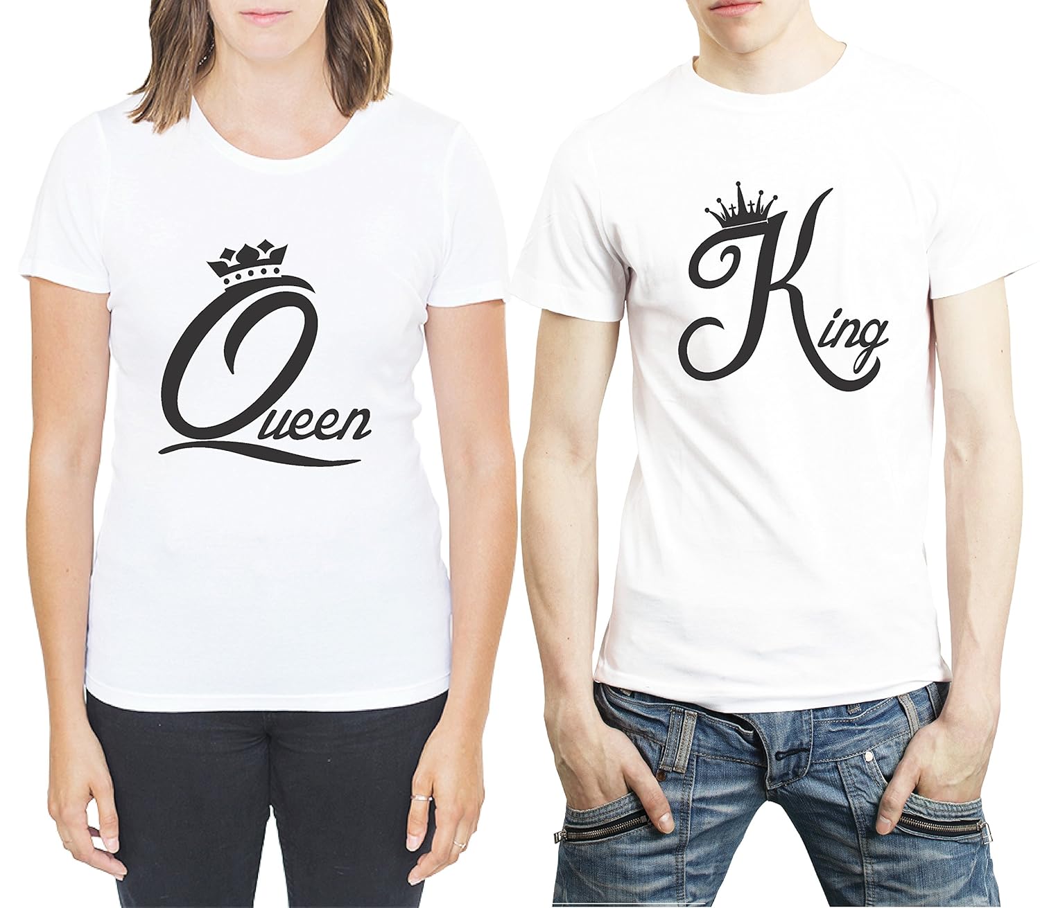 Buy Uniplanet Store King And Queen Couple White T Shirt At Amazon In