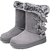 Uoidru Women's Snow Boots Anti-Slip Mid-calf Winter Boots for Womens Faux Fur Lined Winter Suede Snow Boots Womens Comfortable Fashion Boots