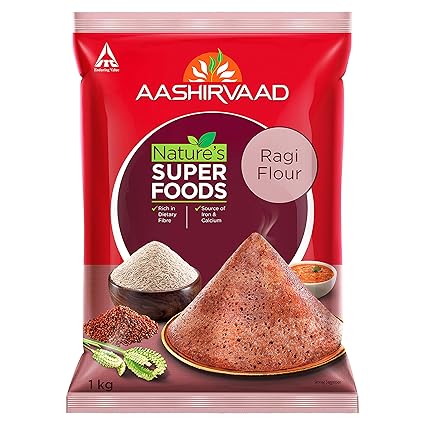 Aashirvaad Nature's Super Foods Ragi Flour Pouch, 1 kg