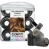 Conair Heatless Curlers 31 Count - Heatless Curls Overnight, Assorted Sizes - Self Grip Hair Rollers - Hair Styling Tools - Black &amp; Gray - w/Storage Case