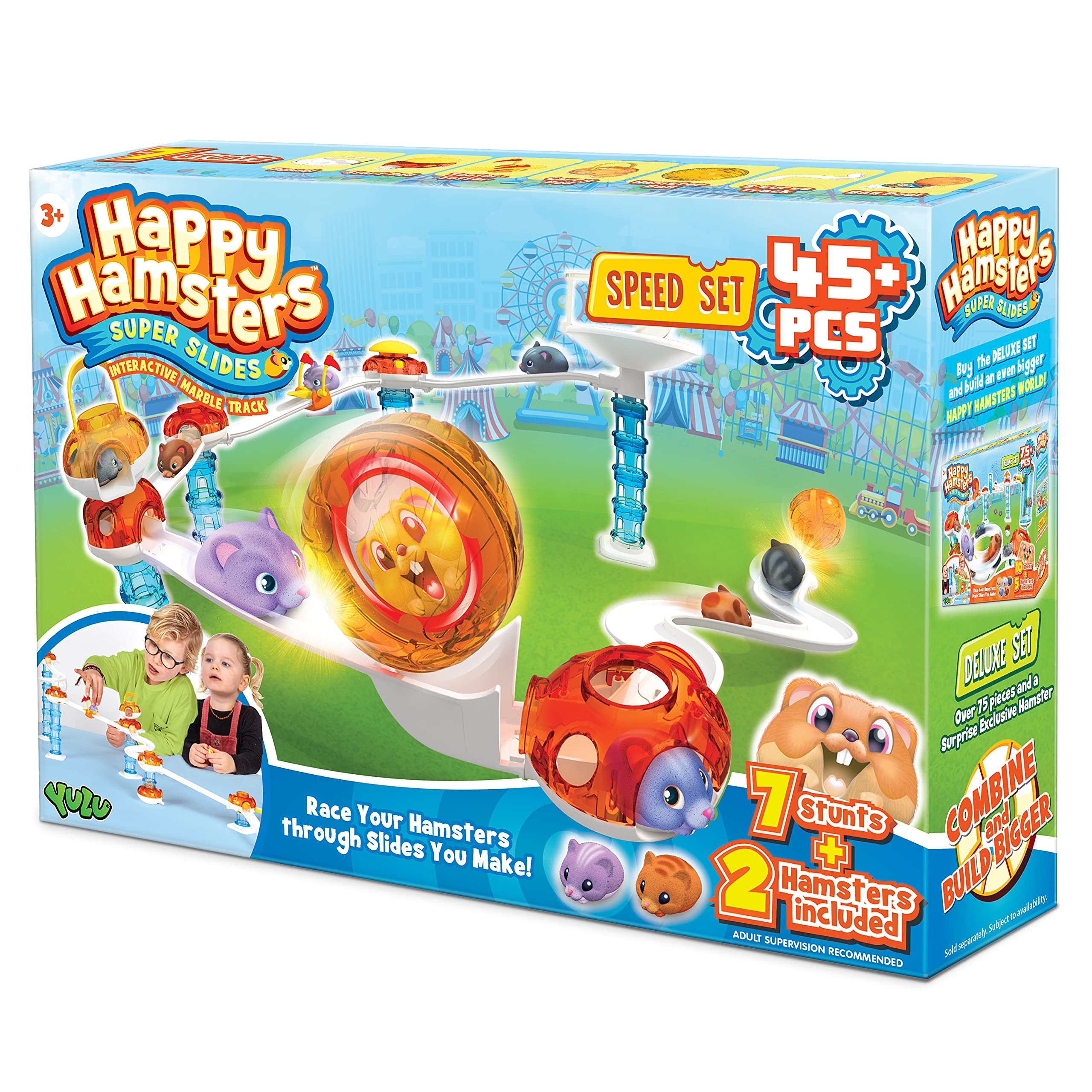 Happy Hamsters Marble Run Speed Set, STEM Educational Learning Construction Toy Kit for Boys and Girls Ages 3+