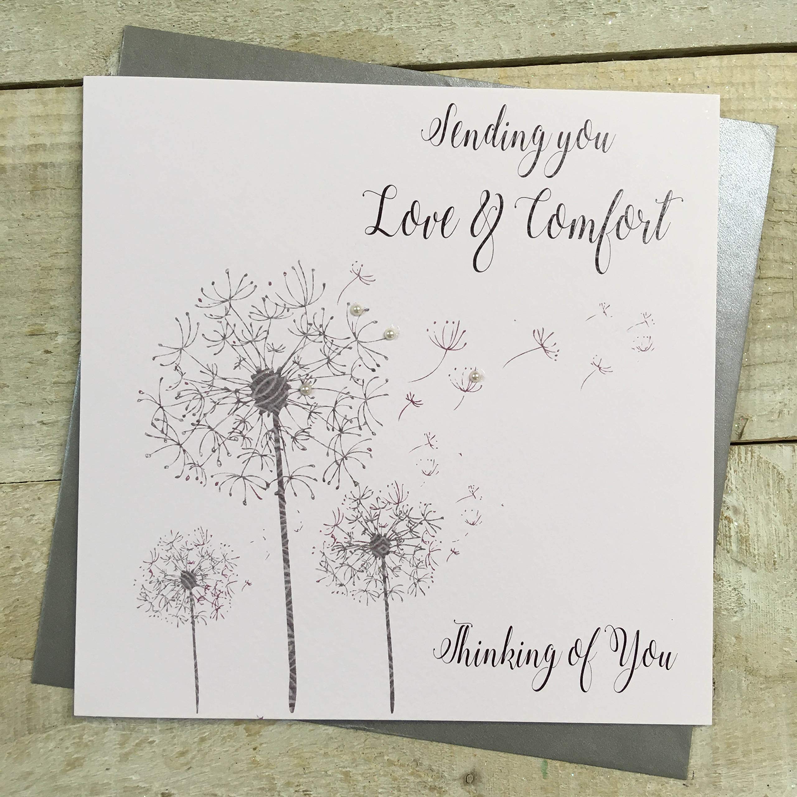 Sympathy Handmade Card - Thinking of You - by WHITE COTTON CARDS DT173