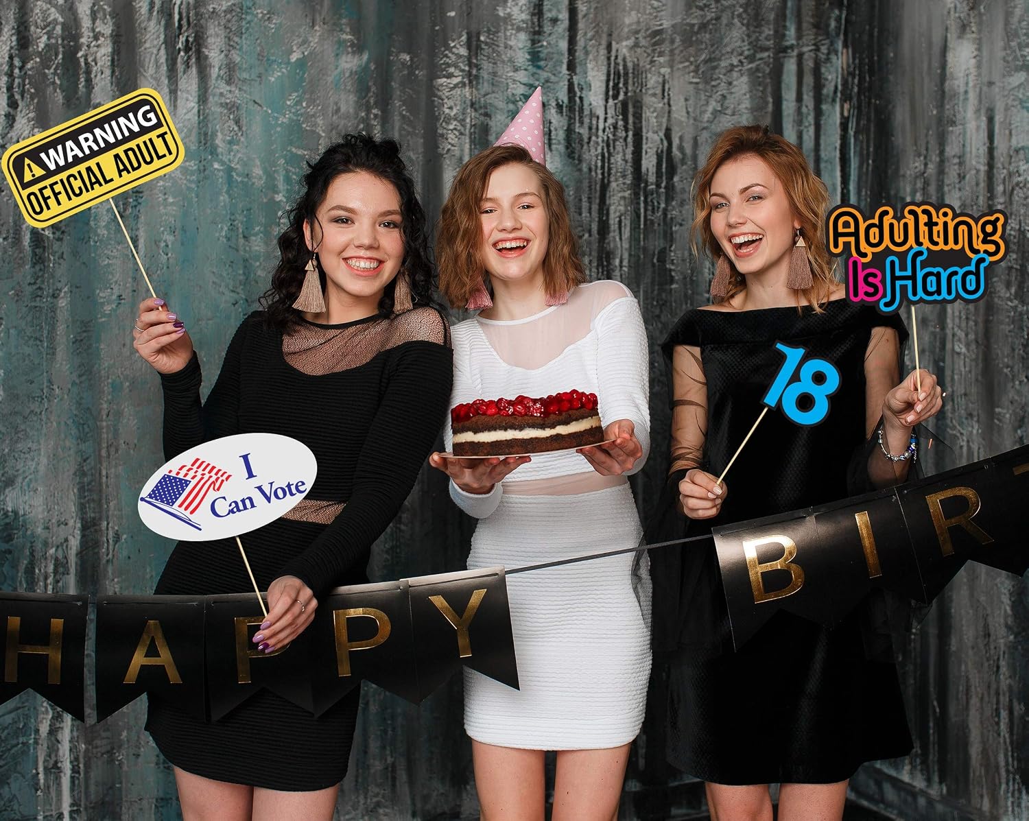18th Birthday Photo Booth Party Props - 40 Pieces - Funny 18th Birthday Party Supplies, Decorations and Favors - Image 3