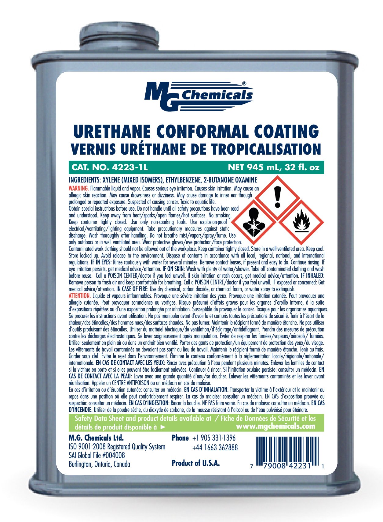 MG Chemicals Urethane Conformal Coating 1 Quart Can eBay