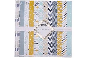 Scrapbook Customs Kit de scrapbooking en papier à thème, bleu marine moutarde