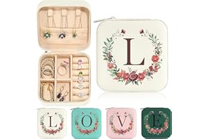 Parima Friend Gifts for Women - Best Friend Birthday Gifts for Her | Friendship Gifts for Women | Best Friend Friendship Gift Idea | White Initial Travel Jewelry Box | Small Gift | L
