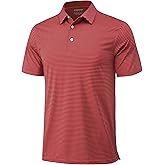 MAGCOMSEN Men's Polo Shirts Short Sleeve Striped Golf Polos Dry Fit Casual Performance Collared Shirt
