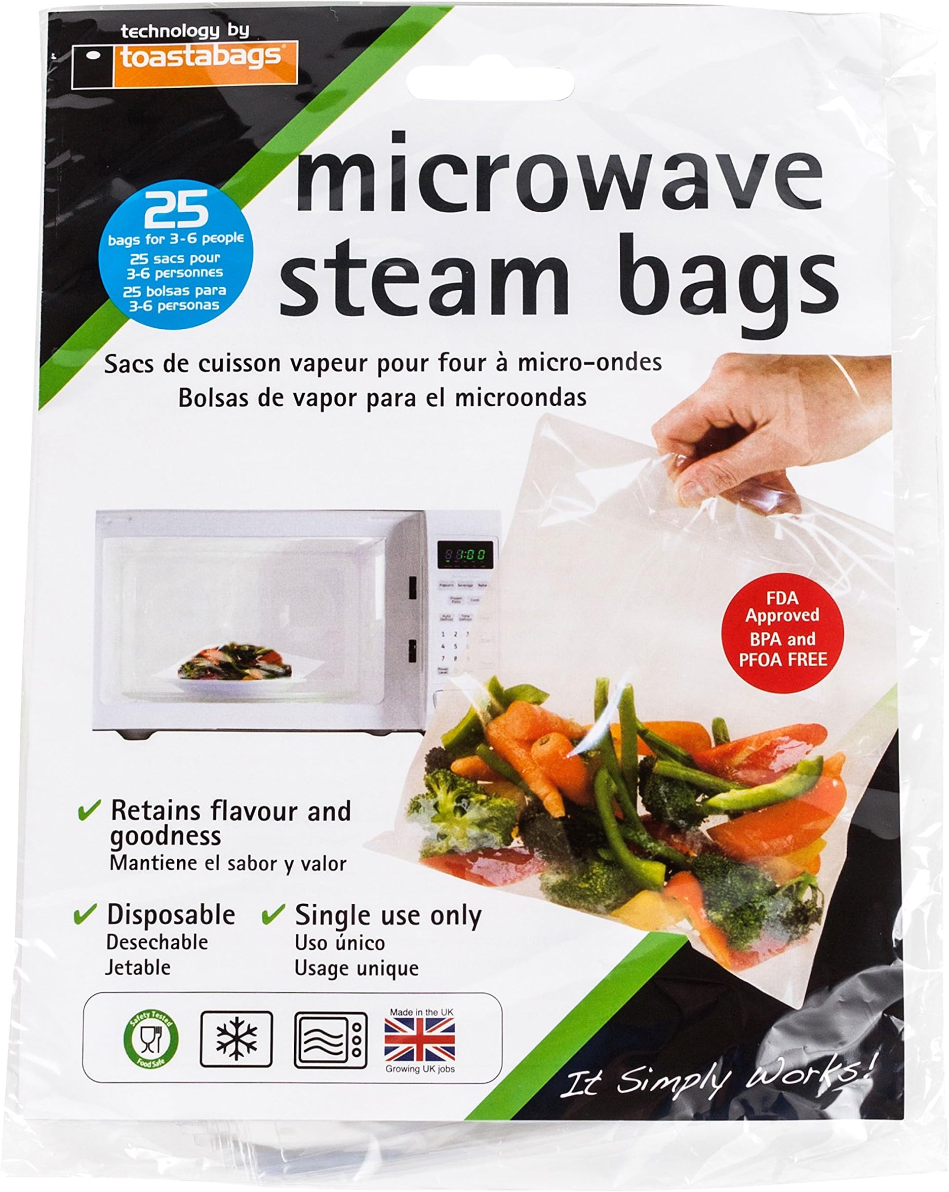 Set of 25 Planit Microwave Vegetable Steamer Bags, 4-Pack