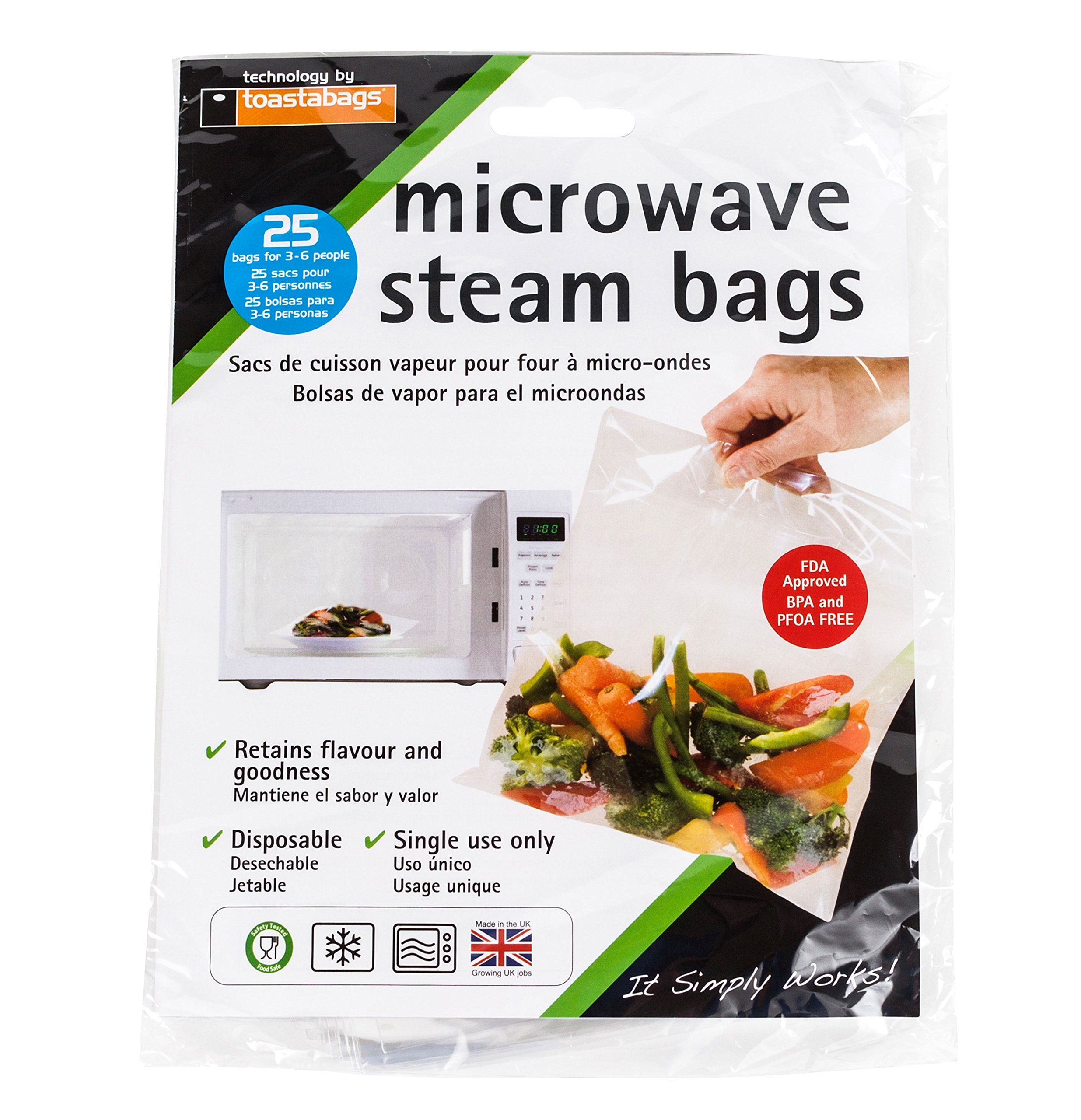Microwave Steamer Bags 30 Pack - BPA Free Vegetable Cooking Bags 7.9x8.7 Inches
