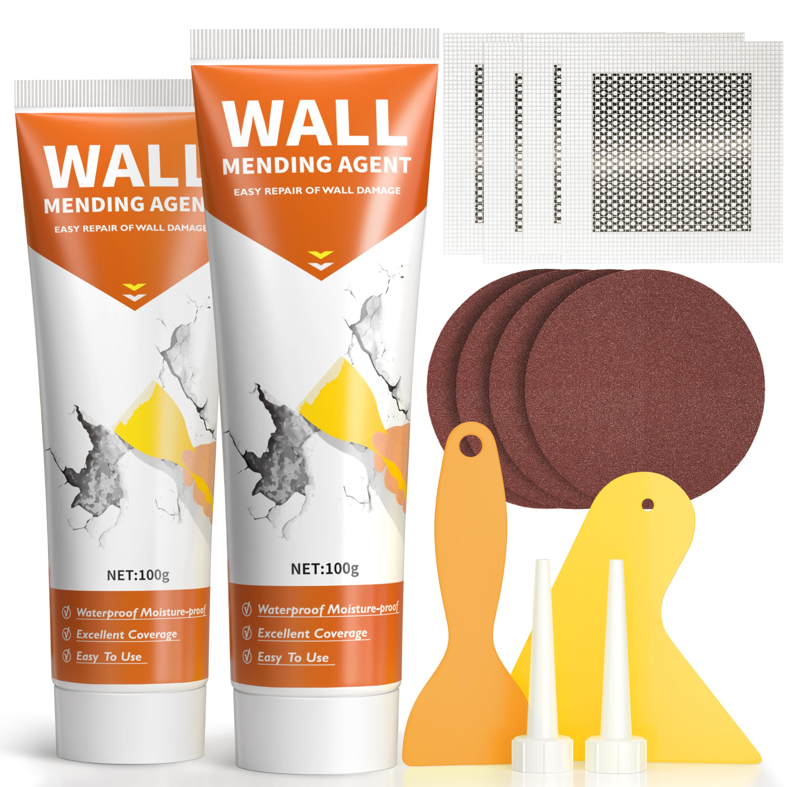 Photo 1 of Drywall Repair Kit,Wall Patch Repair Kit,2 Pack Wall Patching Agent,Simple Filling of Wall Holes?Efficient Crack Repair, Plaster Wall Repair,Apartment Friendly