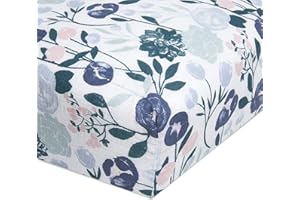 aden + anais Essentials Classic Crib Sheet, 100% Cotton Muslin, Super Soft & Breathable, Tailored Snug Fit, Flowers Bloom