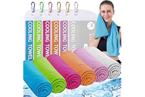 JAPIOR 6 Pack Cooling Towels for Neck and Face 40"x12",Microfiber Cooling Towels,Soft Breathable Chilly Cooling Neck Towels Rags Cooling Neck Wraps Sweat Towel for Sports,Gym,Yoga,Workout,Running,Camping