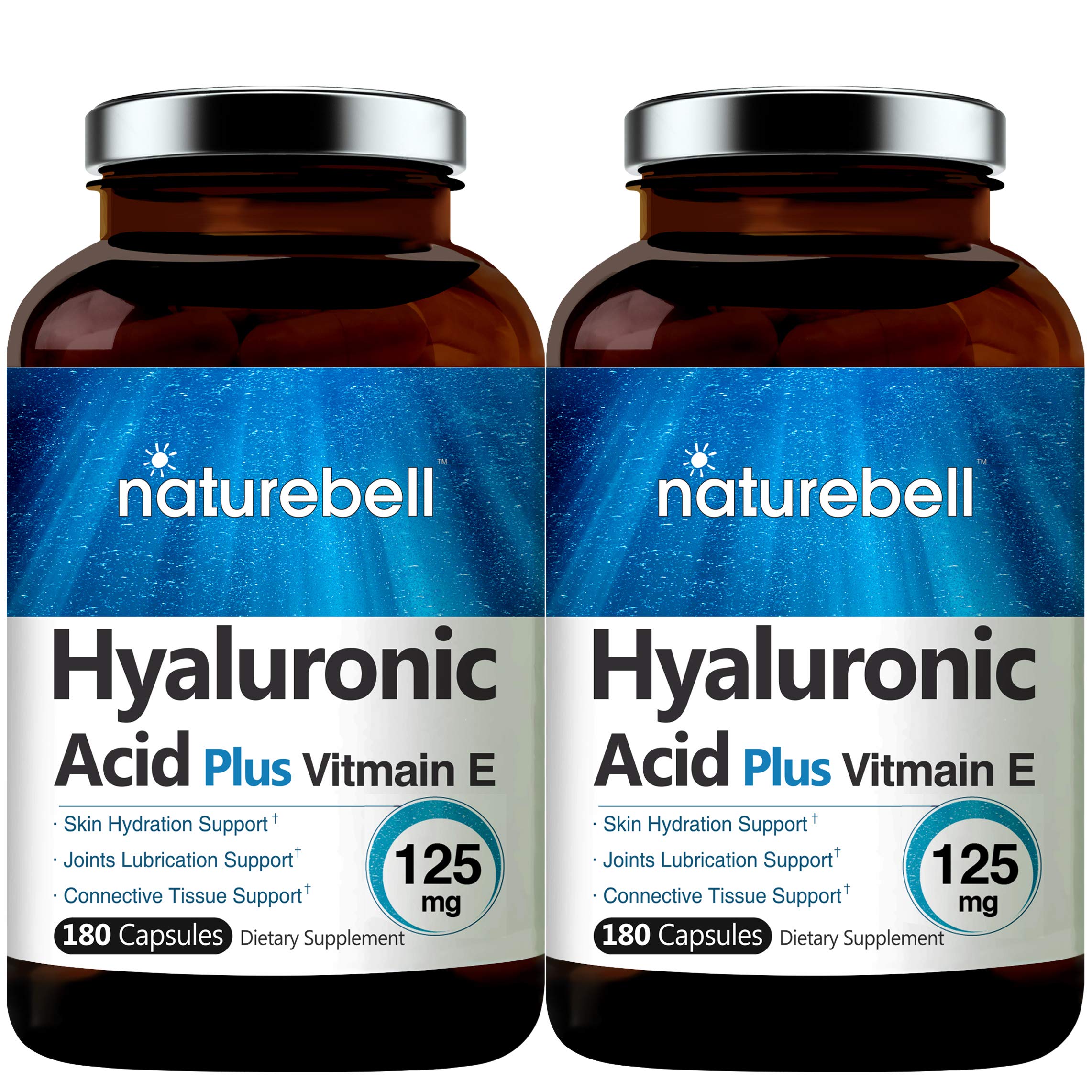 Maximum Strength Hyaluronic Acid Capsules with Vitamin E, 100mg,180