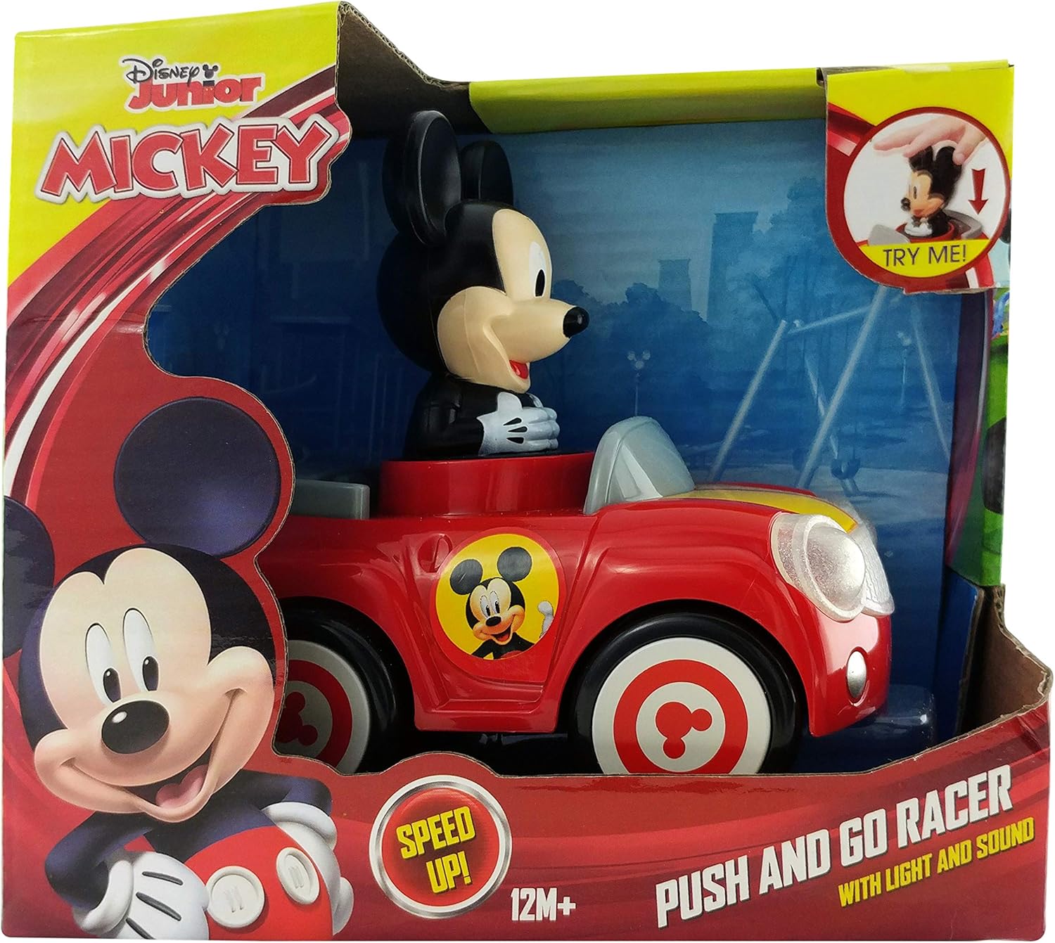 mickey mouse push and go car