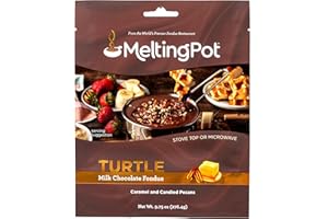 THE MELTING POT Melting Pot Chocolate Fondue; Mini Chocolate Wafers For Melting, Milk Chocolate Turtle Flavor, Pack of 3, 9.75oz Bags