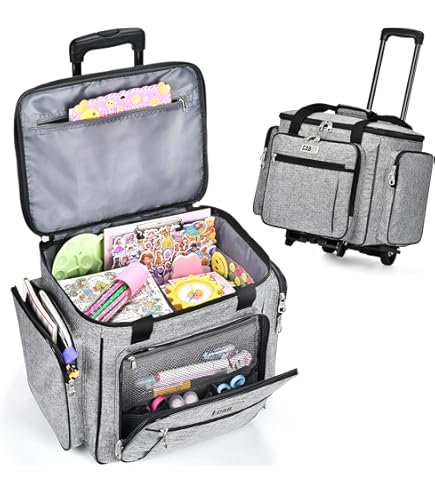 Teamoy rollen scrapbook tas met afneembare wielen, knutseltas met